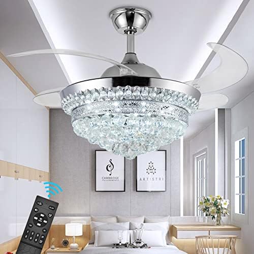 Invisible Ceiling Fan Chandelier with Light