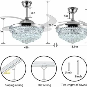 Invisible Ceiling Fan Chandelier with Light