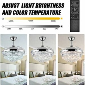 Invisible Ceiling Fan Chandelier with Light