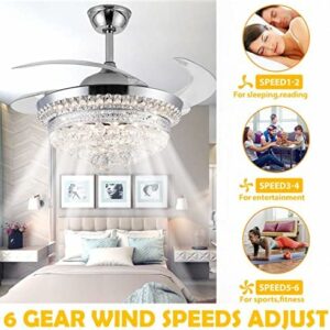 Invisible Ceiling Fan Chandelier with Light