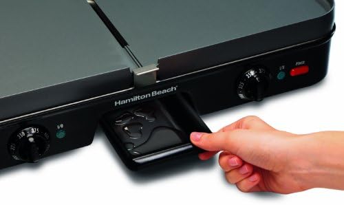 Hamilton Beach 3-in-1 Electric Indoor Grill + Griddle – Two Cooking Zones (38546) Black