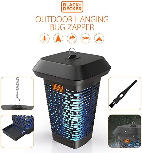 BLACK+DECKER Bug Zapper – Electric UV Insect Catcher & Killer for Flies, Mosquitoes, Gnats