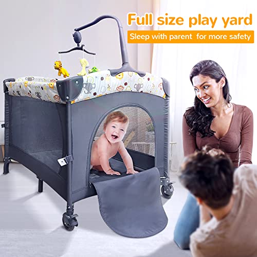Bassinet 5-in-1 Baby Bedside Sleeper with Toys & Music Box