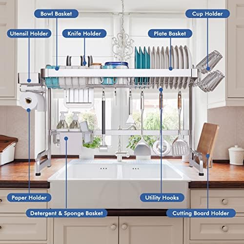 Two Tier Over The Sink Dish Drying Rack Two Tier Over The Sink Dish Drying Rack