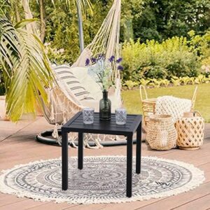 PHI VILLA Indoor Outdoor Small Metal Square Side/End Table