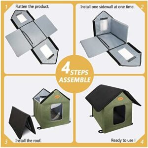 Outdoor Heated Cat Shelter with Removable Heating Pad