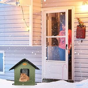 Outdoor Heated Cat Shelter with Removable Heating Pad