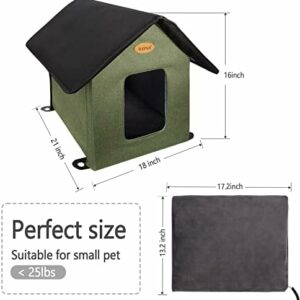 Outdoor Heated Cat Shelter with Removable Heating Pad
