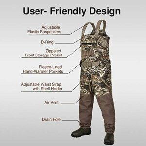 TIDEWE 1200G Insulation Waterproof Breathable Chest Waders