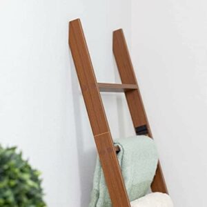 Laminate Wood Farmhouse 6-Foot Wall Leaning Blanket Ladder (Brown) Laminate Wood Farmhouse 6-Foot Wall Leaning Blanket Ladder (Brown)