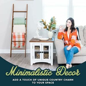 Laminate Wood Farmhouse 6-Foot Wall Leaning Blanket Ladder (Brown) Laminate Wood Farmhouse 6-Foot Wall Leaning Blanket Ladder (Brown)