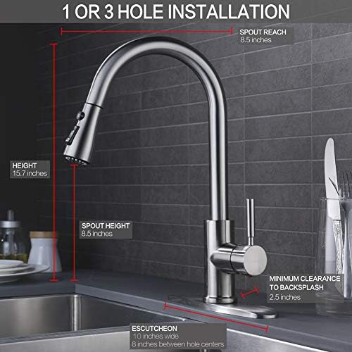 Single Handle High Arc Pull Out Brushed Nickel Kitchen Faucet Single Handle High Arc Pull Out Brushed Nickel Kitchen Faucet