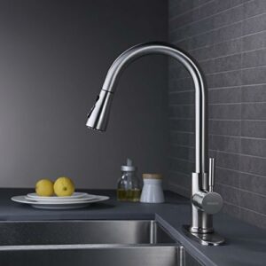 Single Handle High Arc Pull Out Brushed Nickel Kitchen Faucet Single Handle High Arc Pull Out Brushed Nickel Kitchen Faucet