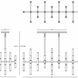 Robert Abbey 687 – 42 Light Chandelier – Antique Brass Finish