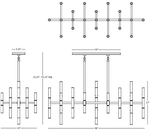 Robert Abbey 687 – 42 Light Chandelier – Antique Brass Finish