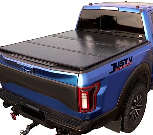 JUST-V Hard Tri-Fold Truck Bed Tonneau Cover Replacement for 2015-2023 Ford F150 5.5′ Bed – Black