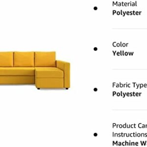 MASTERS OF COVERS Snug Fit Friheten Slipcover for The IKEA Friheten with Chaise Corner Cover – Sofa Bed Cover (Yellow)