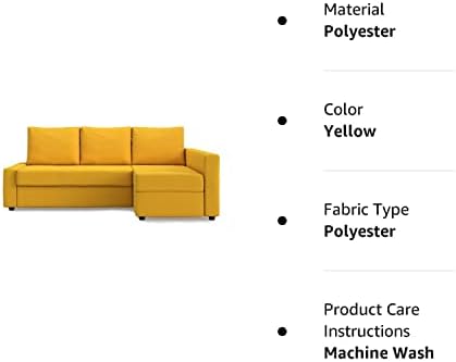 MASTERS OF COVERS Snug Fit Friheten Slipcover for The IKEA Friheten with Chaise Corner Cover – Sofa Bed Cover (Yellow)