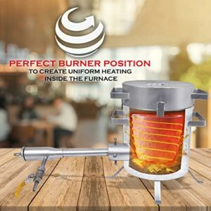6KG Propane Smelting Furnace Kit – Tongs & Gloves – Ingot Mold for Gold Silver Copper Brass Bronze Aluminum Metal Casting