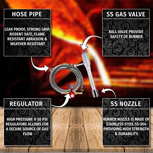 6KG Propane Smelting Furnace Kit – Tongs & Gloves – Ingot Mold for Gold Silver Copper Brass Bronze Aluminum Metal Casting