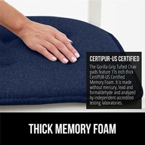Gorilla Grip Tufted Memory Foam Chair Cushions – Set of 6 in Navy