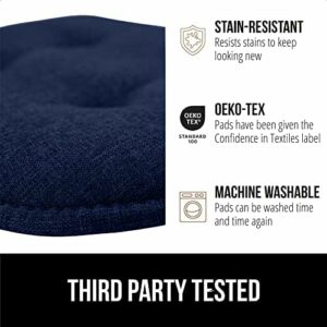 Gorilla Grip Tufted Memory Foam Chair Cushions – Set of 6 in Navy