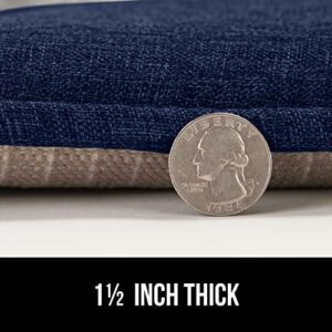 Gorilla Grip Tufted Memory Foam Chair Cushions – Set of 6 in Navy