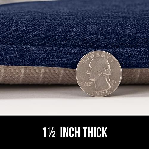 Gorilla Grip Tufted Memory Foam Chair Cushions – Set of 6 in Navy