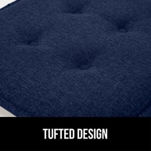 Gorilla Grip Tufted Memory Foam Chair Cushions – Set of 6 in Navy