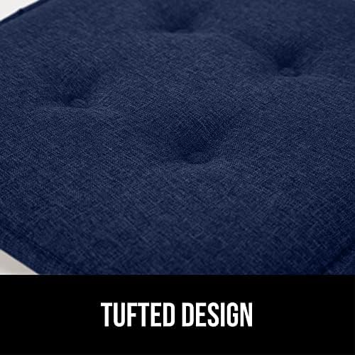 Gorilla Grip Tufted Memory Foam Chair Cushions – Set of 6 in Navy