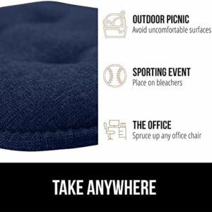 Gorilla Grip Tufted Memory Foam Chair Cushions – Set of 6 in Navy