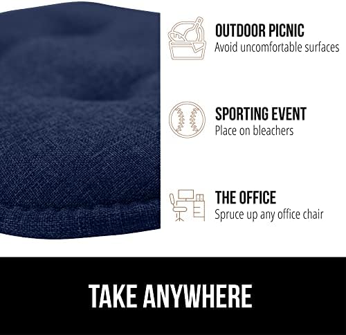 Gorilla Grip Tufted Memory Foam Chair Cushions – Set of 6 in Navy