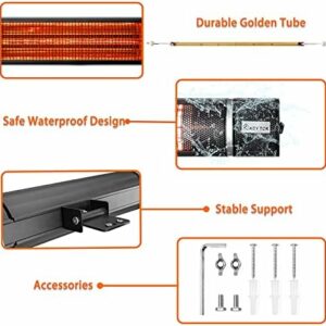 Black Wall-Mounted Patio Heater for Outdoor Use – 1500W Electric Infrared Heater – Remote Control