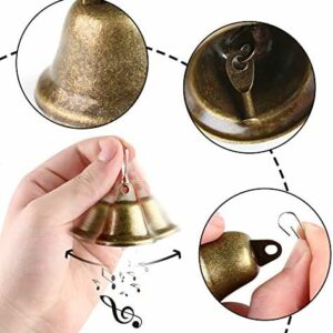 BigOtters Craft Bells – 16PCS Bronze Jingle Bells Vintage Bells (1.7″ X 1.5″) with Spring Hooks