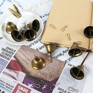 BigOtters Craft Bells – 16PCS Bronze Jingle Bells Vintage Bells (1.7″ X 1.5″) with Spring Hooks