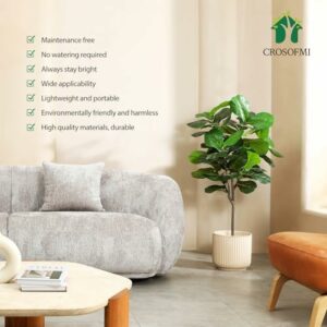 Artificial Fiddle Leaf Fig Tree 50″ Fake Ficus Lyrata Plant with 56 Leaves