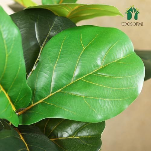 Artificial Fiddle Leaf Fig Tree 50″ Fake Ficus Lyrata Plant with 56 Leaves