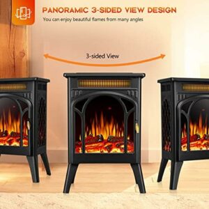 R.W.FLAME Electric Fireplace Heater with Remote Control – Cathedral Style – Adjustable Brightness and Heating Mode