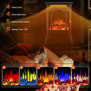 R.W.FLAME Electric Fireplace Heater with Remote Control – Cathedral Style – Adjustable Brightness and Heating Mode