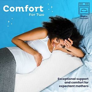Snuggle-Pedic Body Pillow for Adults – White Pregnancy Pillows with Shredded Memory Foam – 20″ x 54″ Full Body Pillow