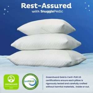 Snuggle-Pedic Body Pillow for Adults – White Pregnancy Pillows with Shredded Memory Foam – 20″ x 54″ Full Body Pillow