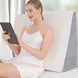 Forias Wedge Pillow for Sleeping 12″ Bed Wedge Pillow for After Surgery – Memory Foam Top