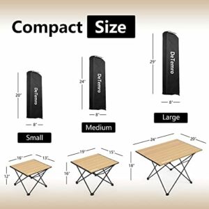 DeTemro Camping Side Table – Portable Folding Camping Table with Carry Bag