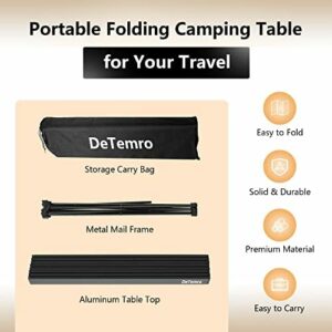 DeTemro Camping Side Table – Portable Folding Camping Table with Carry Bag
