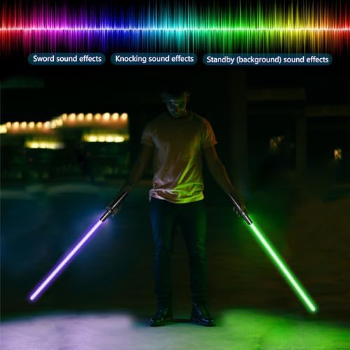Lightsaber Rechargeable 7 RGB Color Metal Hilt Dueling LED Light Saber for Adults Kids Cosplay Accessories with Sound Mode