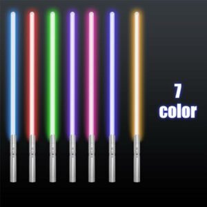 Lightsaber Rechargeable 7 RGB Color Metal Hilt Dueling LED Light Saber for Adults Kids Cosplay Accessories with Sound Mode