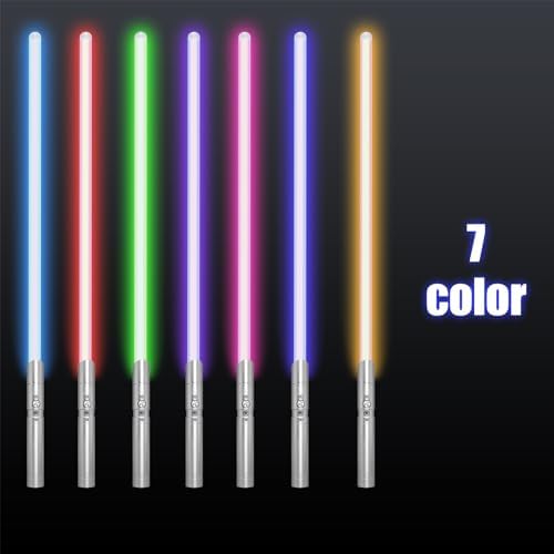 Lightsaber Rechargeable 7 RGB Color Metal Hilt Dueling LED Light Saber for Adults Kids Cosplay Accessories with Sound Mode