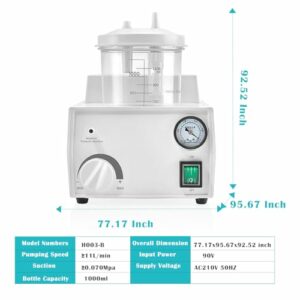 Tobocala Suction Machine Suction Pump Portable Electric Suction Machine 110V (H003-B)