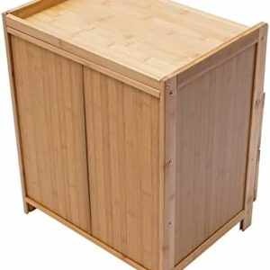 Bamboo Accent Nightstand with 3 Drawers for Storage Organizer