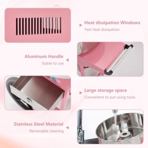 Pink Electric Cotton Candy Machine with Cart – 20″ Stainless Steel Bowl Pink Electric Cotton Candy Machine with Cart – 20″ Stainless Steel Bowl